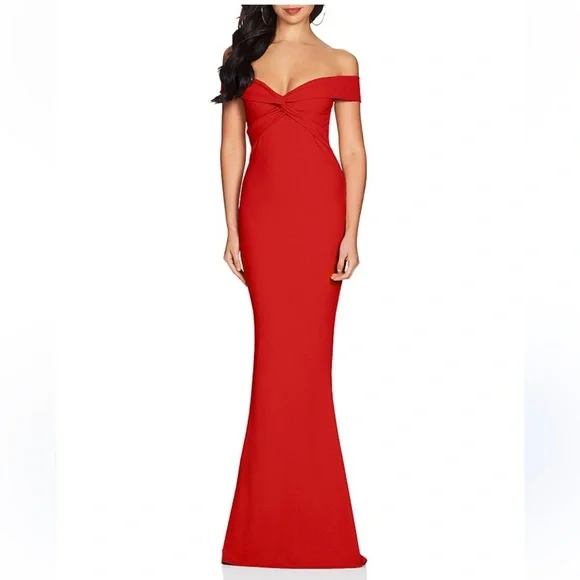 open lace back dress Adele Sequin Gown Red – Stylestarter main image 1
